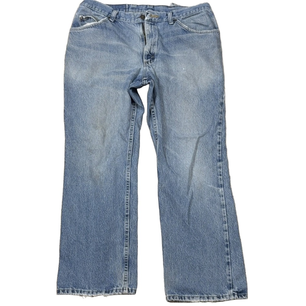Lee Riders Jeans Men's 36x30 Light Blue Straight Leg Mid Rise 100% Cotton